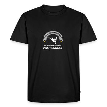 père Snowboard - Snowboard Papa - T-shirt Premium bio Homme - noir - Devant - Nico (187cm)