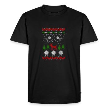 ugly christmas drummer - Men's Premium Organic T-Shirt - black - Front - Nico (187cm)
