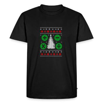 Mathématiques vilain petit cadeau de Noël - T-shirt Premium bio Homme - noir - Devant - Nico (187cm)