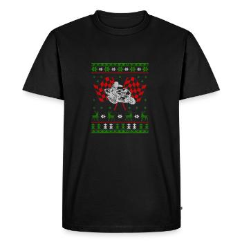 Motorcycle Superbike Ugly Christmas Jumper - Men's Premium Organic T-Shirt - black - Front - Nico (187cm)