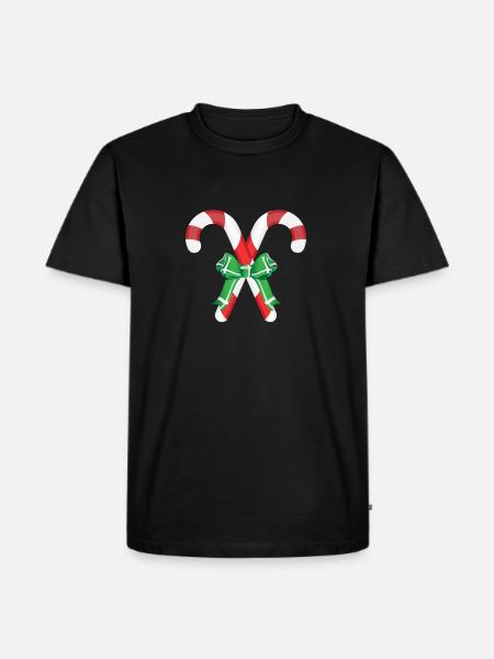 Christmas candy canes - Men's Premium Organic T-Shirt - black