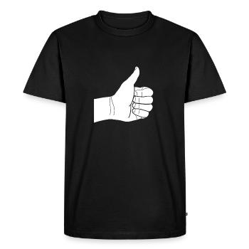 thumbs up - Men's Premium Organic T-Shirt - black - Front - Nico (187cm)