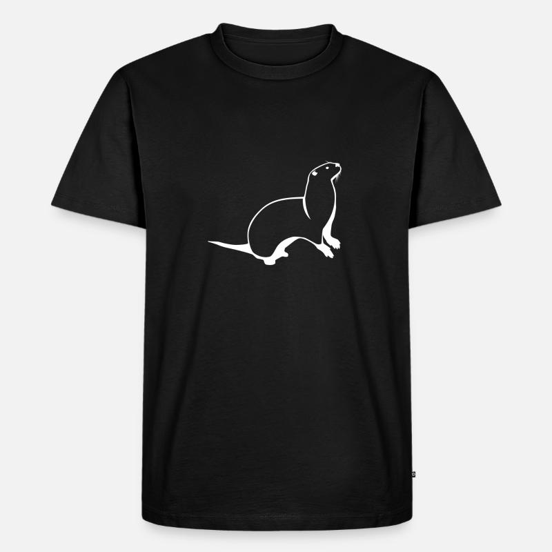 otter - Männer Premium Bio T-Shirt - Schwarz