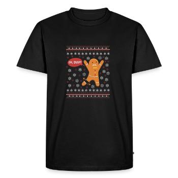 Gingerbreadman oh rupture cadeau de Noël laid chandail - T-shirt Premium bio Homme - noir - Devant - Nico (187cm)