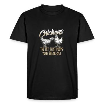 Poulets MERDE Votre petit T-shirt Cadeau - T-shirt Premium bio Homme - noir - Devant - Nico (187cm)