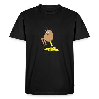 potato poof french fries french fries funny xmas new haha - Men's Premium Organic T-Shirt - black - Front - Nico (187cm)