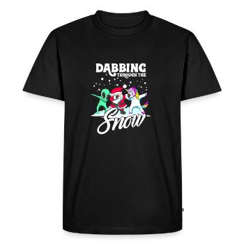 Dabbing Santa Dab Unicorn Alien Christmas Gifts - Men's Premium Organic T-Shirt - black - Front - Nico (187cm)