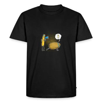 Pomme de terre / Fitness / cadeaux - T-shirt Premium bio Homme - noir - Devant - Nico (187cm)