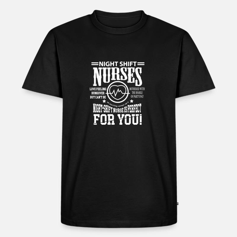 Nachtschicht Krankenschwester Pfleger Geschenk - Männer Premium Bio T-Shirt - Schwarz