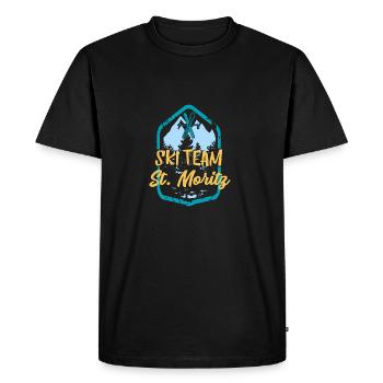 Équipe de ski St. Moritz Ski Team Cadeau - T-shirt Premium bio Homme - noir - Devant - Nico (187cm)