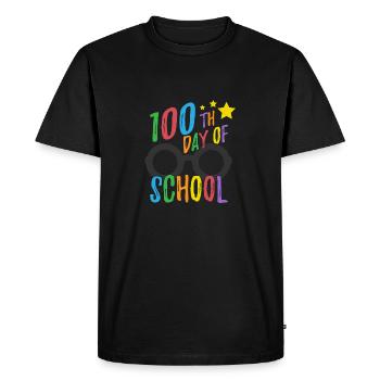 100e jour d'école T pour les enseignants et les étudiants - T-shirt Premium bio Homme - noir - Devant - Nico (187cm)