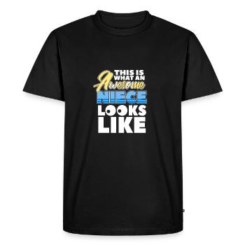 Super nièce / nièce / cadeau / chemise - T-shirt Premium bio Homme - noir - Devant - Nico (187cm)
