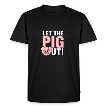 Laissez le cochon sortir / chemise / cadeau - T-shirt Premium bio Homme - noir - Devant - Nico (187cm)