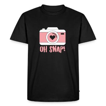 Photographe - Caméra - Présent - Photographier - T-shirt Premium bio Homme - noir - Devant - Nico (187cm)