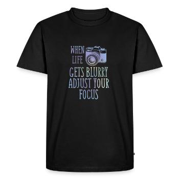 Fotograf - Fotografieren - Geschenk - Kamera - Männer Premium Bio T-Shirt - Schwarz - Vorne - Nico (187cm)