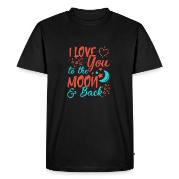 I Love You To The Moon and back - Men's Premium Organic T-Shirt - black - Front - Nico (187cm)