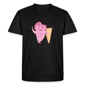 Ice cream / flirting / gift / T shirt - Men's Premium Organic T-Shirt - black - Front - Nico (187cm)
