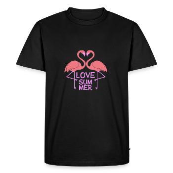 Flamingo Love Summer - T-shirt Premium bio Homme - noir - Devant - Nico (187cm)