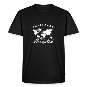 Challenge Accepted Gift World Map World Tour - Men's Premium Organic T-Shirt - black - Front - Nico (187cm)