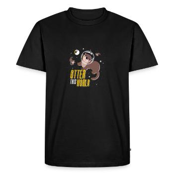 Otter Cet espace du monde Otter astronaute cadeau - T-shirt Premium bio Homme - noir - Devant - Nico (187cm)