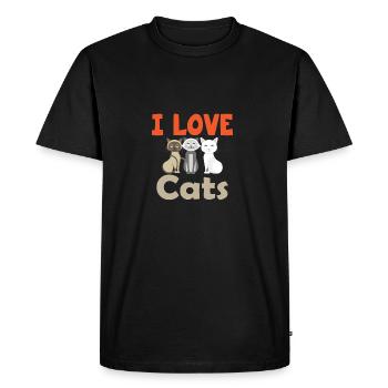 I Love Cats Katzenliebhaber Katzen Perserkatze - T-shirt Premium bio Homme - noir - Devant - Nico (187cm)