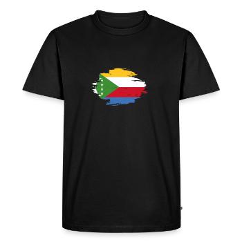 homeland flag love origin Comoros png - Men's Premium Organic T-Shirt - black - Front - Nico (187cm)