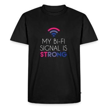 Bi-Fi - Bisexual - Gay Pride - Bi - Gift - Men's Premium Organic T-Shirt - black - Front - Nico (187cm)