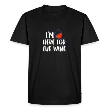 I'm Here For The Wine - Funny Jewish Pesach - Men's Premium Organic T-Shirt - black - Front - Nico (187cm)