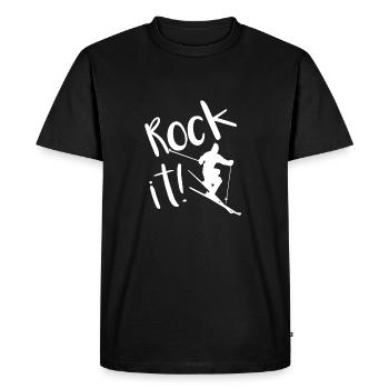 Ski, skieur, ski, vacances de ski - T-shirt Premium bio Homme - noir - Devant - Nico (187cm)