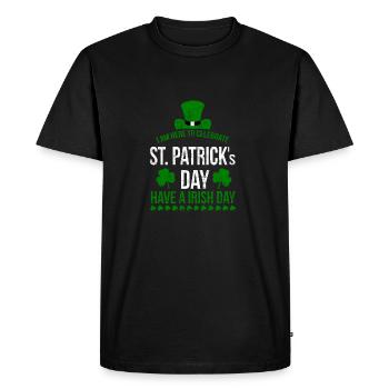 Je suis ici pour célébrer la Journée de la Saint-Patrick! - T-shirt Premium bio Homme - noir - Devant - Nico (187cm)
