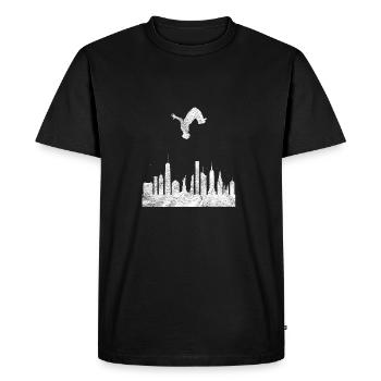 Parkour Gift Le Parcour Freerunning Backflip - Men's Premium Organic T-Shirt - black - Front - Nico (187cm)