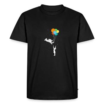 L'astronaute Amour / cadeau - T-shirt Premium bio Homme - noir - Devant - Nico (187cm)