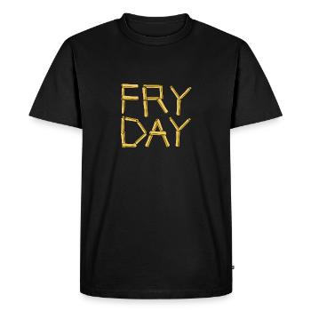 Fry day Friday fries fries day chips fries T-Shirt - Men's Premium Organic T-Shirt - black - Front - Nico (187cm)