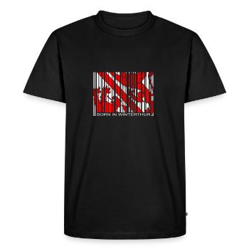 Born in Winterthur - Men's Premium Organic T-Shirt - black - Front - Nico (187cm)