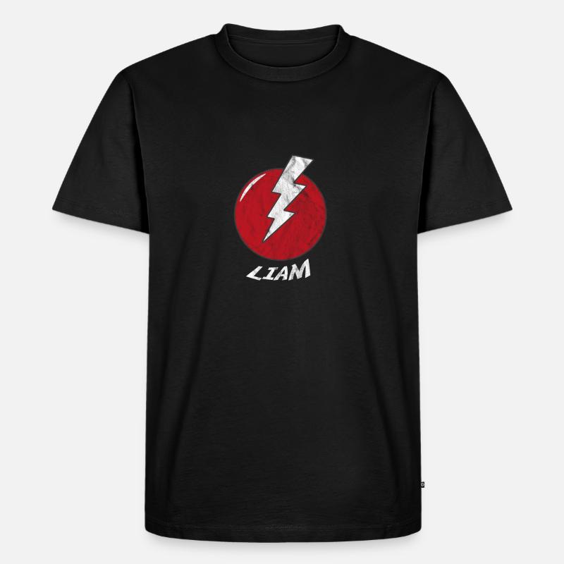 Blitz Namenshirt Superhero Superheld Liam - Männer Premium Bio T-Shirt - Schwarz
