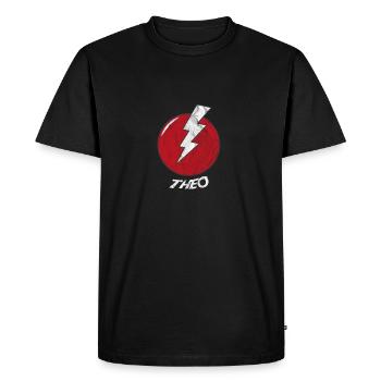 Nom de la foudre shirt Superhero Superhero Theo - T-shirt Premium bio Homme - noir - Devant - Nico (187cm)