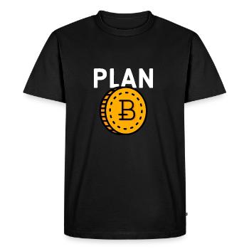 Plan B - Funny Blockchain HODL Digi Coin Crypto - Men's Premium Organic T-Shirt - black - Front - Nico (187cm)