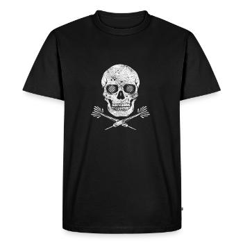 Darts shirt Gift Darts player Skull - Men's Premium Organic T-Shirt - black - Front - Nico (187cm)