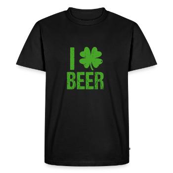 I Clover Beer - Shirt - St. Patrick's Day Gift - Men's Premium Organic T-Shirt - black - Front - Nico (187cm)