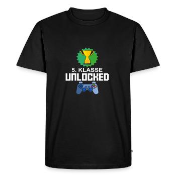 Niveau débloqué 5ème année Gamer Gaming cadeau - T-shirt Premium bio Homme - noir - Devant - Nico (187cm)