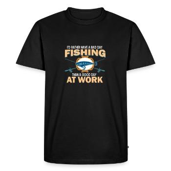 Pêche - Cadeau - Chemise - T-shirt Premium bio Homme - noir - Devant - Nico (187cm)