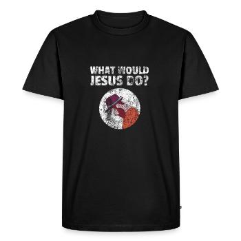 Cadeau Jésus-Christ Chrétien Religion - T-shirt Premium bio Homme - noir - Devant - Nico (187cm)