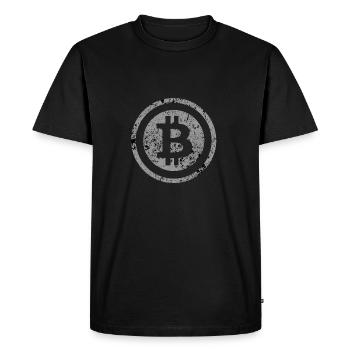 Bitcoin Symbole Vintage # 5 - T-shirt Premium bio Homme - noir - Devant - Nico (187cm)