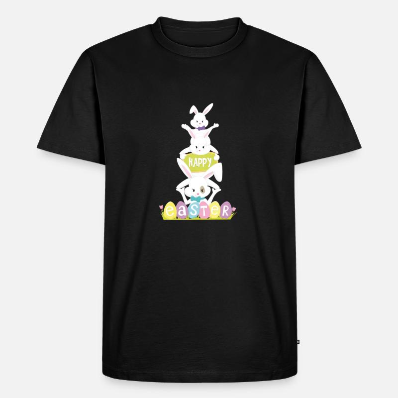 Happy eastern - Männer Premium Bio T-Shirt - Schwarz