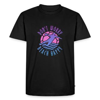 Ne vous inquiétez pas Beach Handball de plage heureux - T-shirt Premium bio Homme - noir - Devant - Nico (187cm)