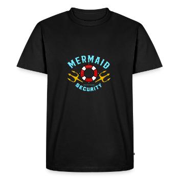 Mermaid Security Gift - Men's Premium Organic T-Shirt - black - Front - Nico (187cm)