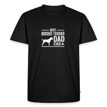 Border Terrier Dog Owner Cool Dog Dad Gift Idea - Men's Premium Organic T-Shirt - black - Front - Nico (187cm)