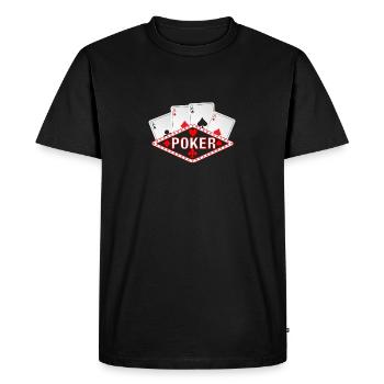 Poker - Ace - Casino - Poker Evening - 2xCaro - Men's Premium Organic T-Shirt - black - Front - Nico (187cm)