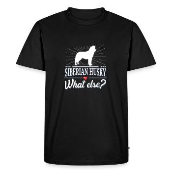 Siberian Husky what else? - Men's Premium Organic T-Shirt - black - Front - Nico (187cm)