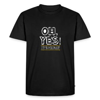 Friday - weekend - closing time - Men's Premium Organic T-Shirt - black - Front - Nico (187cm)